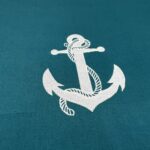 Broderie personnalisée, ancre marine