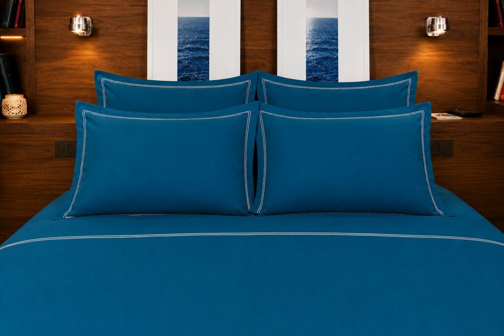 Linge de lit bateau Babord, vue de face